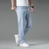 2024 Nouveaux jeans droits et amples pour hommes Pantalons en denim Fi confortables et respirants Vêtements de marque pour hommes Blanc clair Bleu q2kC #