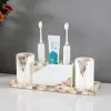 Set creatività in resina da bagno a cinque pari set colore guscio intarsio bocche decorative set moderni bagni desktop per la casa accessori