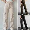 Pantalon Femme Femmes Cargo Élégant Taille Haute Multi Poche Pantalon Droit Pour Streetwear Fashionistas Casual
