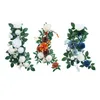 装飾的な花ウェディングアーチフラワーフローラルスワッグガーデンリースチェアバック人工ベンチ