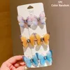 6 pezzi casuali forcine colorate a forma di farfalla fermagli per capelli per ragazza mollette per donne ornamento per capelli dolci arcobaleno copricapo accessori per capelli moda