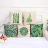 Kudde zxzxoon dekorativt kast fodral täcker gröna bladblad för soffa bil sovrum stol hem textil 45x45 cm