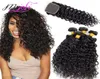 Cabelo Virgem Brasileiro Onda de Água Fechamento de Renda com Pacotes 9A Cabelo Humano Weave Bundles Molhado e Ondulado 5 Pçs / Lote 4 Pacotes com Closur9812026