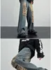 Hommes Jeans Baggy Effiloché Gland Style Américain Harajuku Denim Pantalon Hip Hop Skateboard Pleine Longueur Persalité Populaire Automne Z87t #