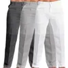 pantales de lino informales c bolsillo para hombre, ropa de calle elegante, color blanco y gris, talla grande 3xl, 2023 70WO#