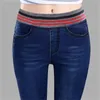 Surdimensize 40 stretch skinny jeans femmes élastiques hauts patchwork crayon vaqueros pantalon denim décontracté leggings de cowboy printemps 240319