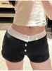 Casual Women Fi White FRT Butts Rib Knit Shorts 2023 Summer Vintage High midje Kvinnliga chic bottnar A0UY#