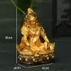 Skulpturer 8 cm liten fickeffektiva legering koppar buddhist guld gul tsanbala/ jambhala buddha staty hem/ kontor sätter dekoration