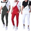 Männer Jeans Demin Jumpsuit Casual Rot Schwarz Overalls Skinny Playsuits Freizeit Einteilige Pantal Plus Größe 3XL Männer Kleidung 2024 H5Ux #