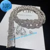 Full Iced Out Classic Box ferppe Moisanite Cuban Link Chaîne Fine Hop Hop Men Bijoux Collier cubain Bling Diamond Chain