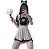 Japon anime lolita hizmetçi üniforma kadınlar seksi iç çamaşırı kostüm cosplay hizmetçi babydoll dr rol oynar sevimli canlı şov n9qp#