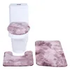 Чехлы на сиденья для унитаза, 3 шт., набор ковриков для ванной комнаты, мягкая не осенняя крышка, коврик для ванной, украшение дома, розовый фиолетовый