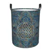 Laundry Bags Flower Of Life In Lotus Mandala Hamper Large Clothes Storage Basket Buddhism Toy Bin Organizer For Boy Girl Year