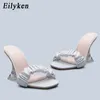 Pantofole Eilyken 2024 Donna Gladiatore Sandali con tacco alto Scarpe da sera estive Scarpe con pompa in pizzo incrociato Taglia 41 H2403282K7X