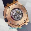 Top AP Relógio de Pulso Royal Oak Offshore Series Relógio Mecânico Automático Masculino Ouro com Exibição de Data Função de Tempo Disco Preto Movimento Transparente