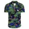 estate hawaiana Dr camicia da uomo allentata colorata stampata manica corta Plus Size 3XL marchio di abbigliamento da uomo spiaggia floreale Aloha camicie X9LO #