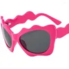 Sonnenbrille Mode Frauen Welle Sonnenbrille Anti-UV-Brille Cat Eye Brillen Persönlichkeit Übergroßen Rahmen Brille 7 Farben
