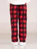 autumn and Winter Black Red Plaid Pants Christmas Party Pants Casual Sports Versatile Loose Straight Leg Pants Men's American Re H4tf#