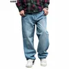 Heren ontspannen fit wide been jeans mannen hiphop losse oversized baggy denim broek heren plus maat skateboard broek y2k streetwear b1rk#