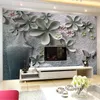 Fonds d'écran Wellyu Papel De Parede Papier peint personnalisé 3D Relief Mur Floral Peinture décorative Fond intérieur Behang