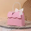 10/20Pcs Fresh Pearl Bag Candy Box With Handle Wedding Sweet Favor Gift Packaging Box With Butterfly Bow Birthday Party Supplies 240322