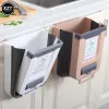 Boxes Kitchen Wallmounted Folding Trash Can Household Cabinet Hanging Storage Trash Basket Creative Classification Hanging Trash Can