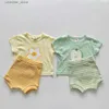 T-shirts 2023 Été Nouveau Bébé Mignon Fruit Imprimé Manches Courtes T-shirts + Shorts 2pcs Costume Coton Infantile Vêtements Décontractés Ensemble Enfant Tenues24328