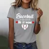 Camisetas femininas Baseball é o seu mundo Ele treino grande dia dos namorados para mulheres camisa solta casual
