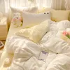 Girls Super Soft Wash Cotton piece Bed Sheet and Quilt Set Dormitory Solid Color Non All Cottonpiece Bed Sheet Set