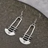 Dangle Earrings Vintage Ethnic Silver Color Long Drop For Women Fashion Geometry Hollow Handmade Metal Jewelry Antique Earring Gifts