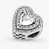 Köpüklü Seviyeli Kalpler Charm Pandoras 925 STERLING Gümüş Lüks Cazibe Set Set Bilezik Yapımı Altın Boncuklu Takılar Tasarımcı Kolye Orijinal Kutu Toptan