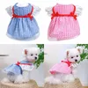 Vêtements de chien K5DC Robe Bowknot Plaid Princesse Robes pour petits chiens fille