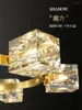 Ceiling Lights Light Luxury Full Copper Square Crystal Hanging Modern Study Room Bedroom Corridor Aisle Pendant Lamps Fixtures
