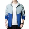 Printemps et automne homme Fi col montant veste à glissière légère mince version coréenne de la tendance manteau décontracté fi O8vJ #