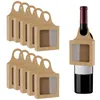 Emballage cadeau Boîte à vin avec fenêtre 50pcs Boîtes de bouteilles en papier kraft transparentes pour petit Noël polyvalent