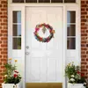 Couronne de fleurs décoratives et papillons, cadres suspendus pour porte d'entrée, décorations de fête de mariage, guirlande d'été avec