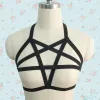 Mooie Black Star Pentagram jarretellegordel pastel goth harnas kousenbanden kousen sexy lingerie zomer stijl body kooi harnas ZZ