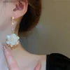 Charm koreansk stil akrylblomma droppörhängen för kvinnor geometriska dingle örhängen ladys smycken y240328