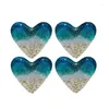 Vinglas 4x Glass Beach Pocket Heart Token Fused Handmade Sea Star Well-Made