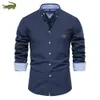 S ~ 2XL camisa de algodão para homens primavera outono cor sólida casual camisa polo masculina manga longa camisas finas e respiráveis 7 cores 240328