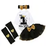 Clothing Sets My First Year Clothes For Kids 1st One Old Girls Baby Romper Skirt Hairband Set Toddler Birthday Outfits&Set