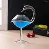 Kieliszki do wina 2024 Śliczne kreatywne koktajl Swan Bird Glass Przezroczysty kielicha z słomkowym sokiem na imprezę w klubie nocnym