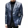 Trajes de cuero para hombres Chaquetas Blazers Chaquetas Abrigos Nuevo Fi Hombre Slim Fit PU Abrigos de cuero Blazers Chaquetas Abrigos Tamaño 4XL k0WD #