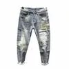 2024 Neue Vintage Fi Herren Luxus Jeans Koreanischer Stil Casual Stretch Slim Fit Denim Hip-Hop Patchwork Jeans für Männer Zerrissene m0zL #