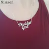 Collier de mode papa fille nom personnalisé collier fille enfants amour fête des pères papa papa cadeau pour enfants cadeau d'anniversaire 2662