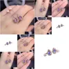 Stud Earrings 14K Solid Gold Amethyt Gemstone Fine Jewelry For Women Luxury Gift 14 K Plated Ear Rings Bohemia Earing Drop De Dhgarde Otz6Q