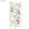 Adesivi Cartoon Bunny Luna e stelle Adesivi murali Animali Nordico Delicato Coniglio Adesivo mongolfiera Carta da parati decorativa per la camera dei bambini