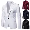 Costume décontracté manteau vêtements d'extérieur manches LG automne hiver couleur pure revers blazer hommes blazer simple bout à bout 90sG #