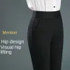 ladies Casual Leggings Elastic High Waist Work Pants Fat Man Trousers Spring Summer Commuter Dr Trousers Straight Pants H5Ot#