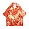 Hommes Casual Beach Style Floral Stripe N-Stretch T-shirt en lin à manches courtes, vêtements masculins pour l'été b2TG #